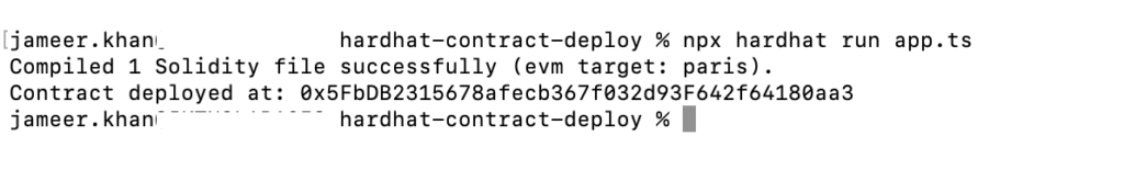 Hardhat Typescript Smart Contract Deployed Address
